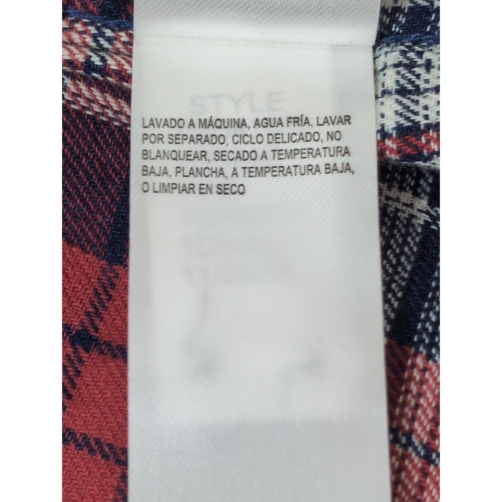 Lucky Brand Men's Lg Plaid Red White Blue Long Sleeve Button Down Shirt Cotton - Picture 12 of 16